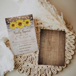 Holzlasche Sonnenblume Rustikale UAWG RSVP Karte