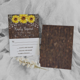 Holzlasche Sonnenblume Rustikale UAWG RSVP Karte