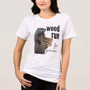 Holzlauf für Pfannkuchen (mit Woodchuck) Tri-Blend Shirt