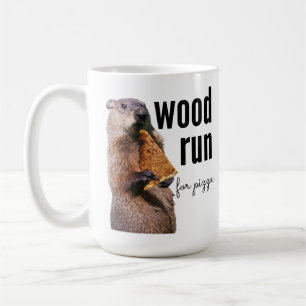 Holzlauf für Pizza (mit Woodchuck) Kaffeetasse