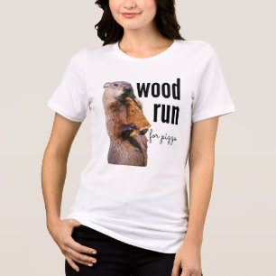Holzlauf für Pizza (mit Woodchuck) Tri-Blend Shirt