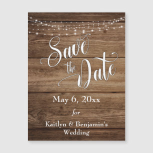 Holzleuchten und Drehbuch Save the Date Magnetkart Magnetkarte