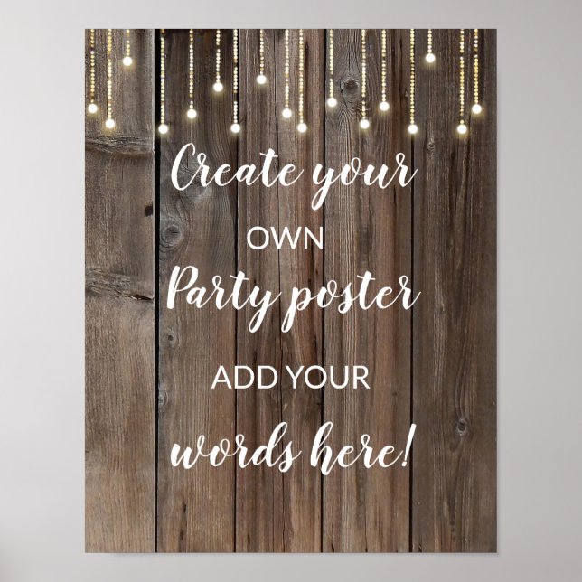 Holzleuchten-Vorlage machen Ihr eigenes Poster (Vorne)