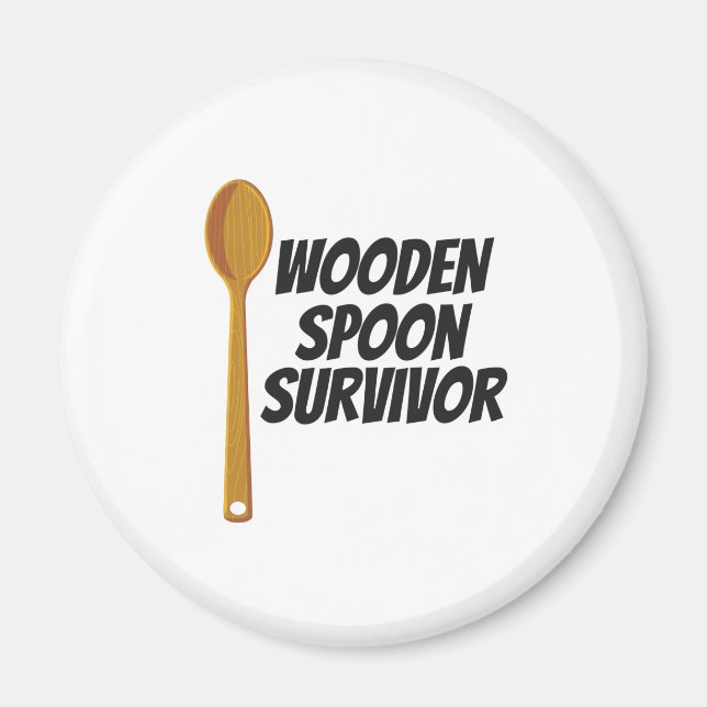 Holzlöffel Survivor Funny Nostalgie Magnet (Vorne)