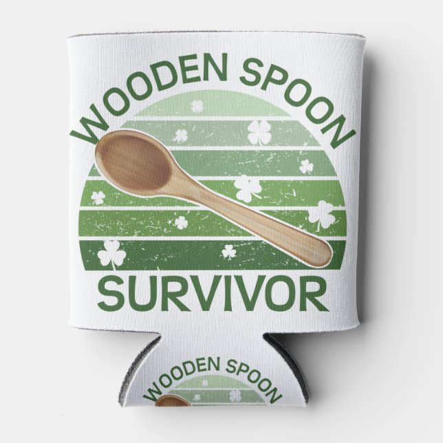 Holzlöffel Survivor Funny St Paddys Tagesdesign Dosenkühler (Vorderseite)