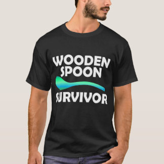 Holzlöffelüberlebende farbenfrohe sarkastische Spa T-Shirt