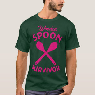 Holzlöffelüberlebensstörung Tief rosa Text T-Shirt