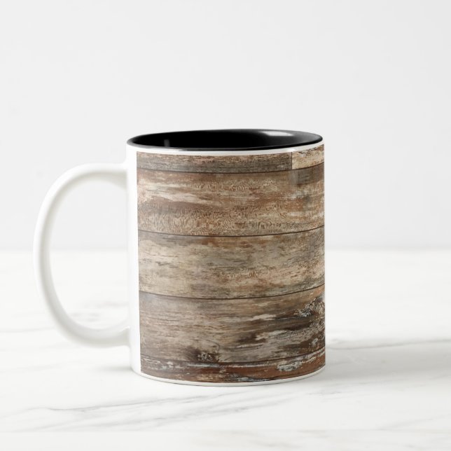 Holzmalerei rustikalen Stil Zweifarbige Tasse (Links)