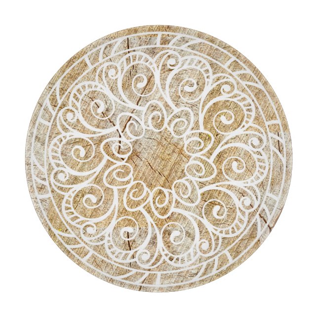 Holzmandala Schneidebrett (Vorderseite)