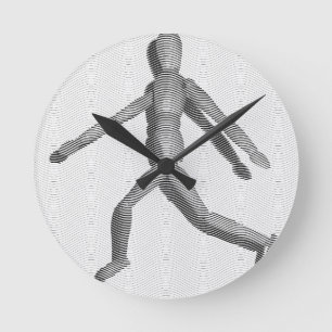 Holzmannequin Runde Wanduhr