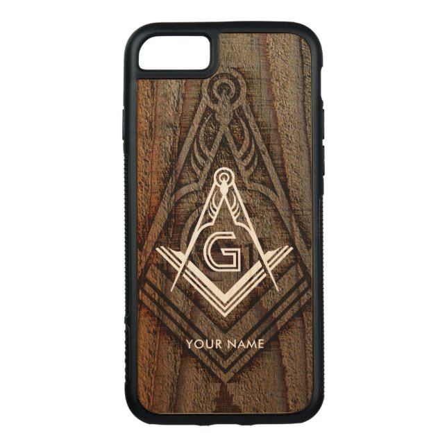 Holzmasonic Phone Case | Geschenkideen für Freimau Carved Wood iPhone Hülle (Rückseite)