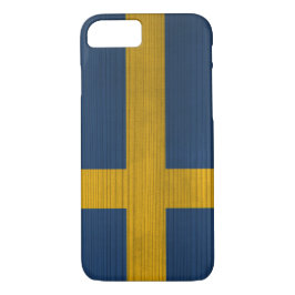Holzmuster mit Schwedengrabungsflagge Case-Mate iPhone Hülle