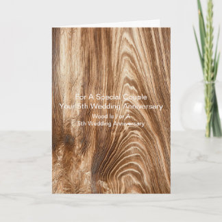 Holzmuster Personalisiert 5. Hochzeitstag Karte