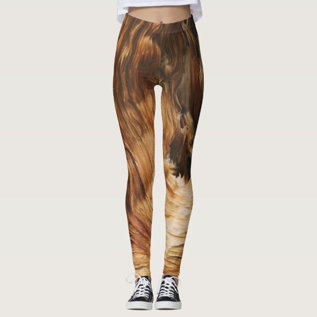 Holzmuster-Textur-Natur-alte Leggings (Vorderseite)