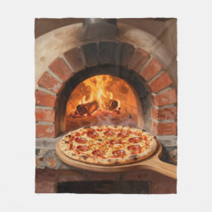 Holzofen-Peperoni-Pizza Rustikal Italienisch  Fleecedecke