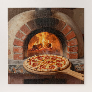 Holzofen-Peperoni-Pizza Rustikal Italienisch Puzzle