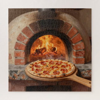 Holzofen-Peperoni-Pizza Rustikal Italienisch Puzzle