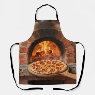 Holzofen-Peperoni-Pizza Rustikal Italienisch Schürze
