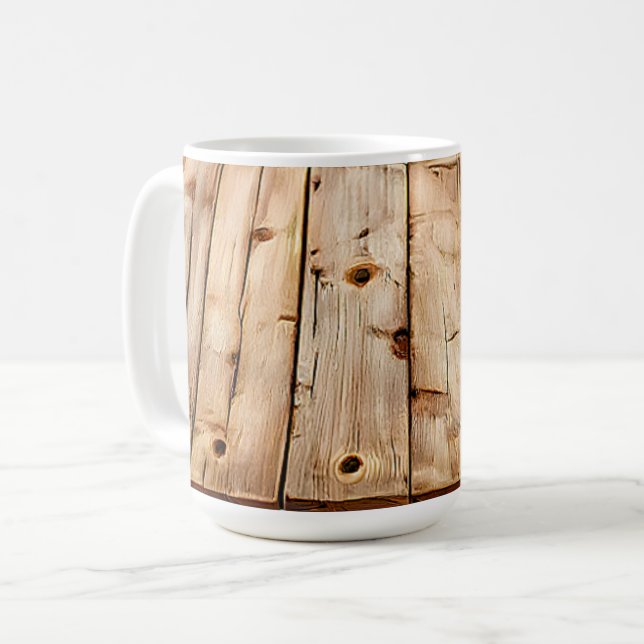 Holzoptik Kaffeetasse (Vorderseite Links)