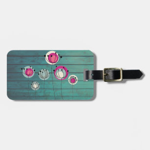 Holzoptik, schlichte Blumen Gepäckanhänger