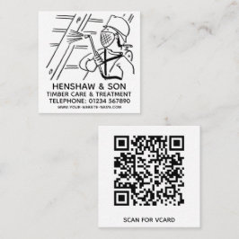 Holzpflege und Holzbehandlung Quadratische Visitenkarte