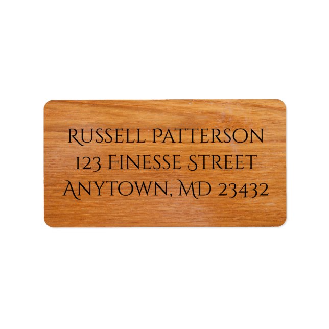 Holzplanen Adressaufkleber (Vorne)