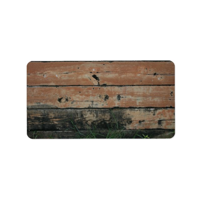 Holzplanen mit Algengras-Foto Adressaufkleber (Vorne)