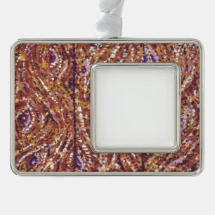 Holzplanken pointillismus Foto Rahmen-Ornament Silber
