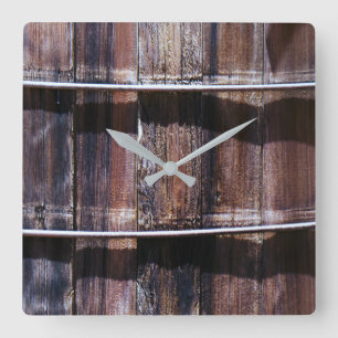Holzplatte Quadratische Wanduhr