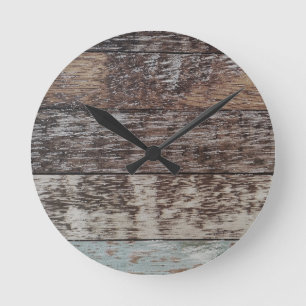 Holzplatte   Rustikal Runde Wanduhr