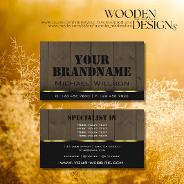 Holzplatten dunkelbraune Holzkörner Beruflich Visitenkarte