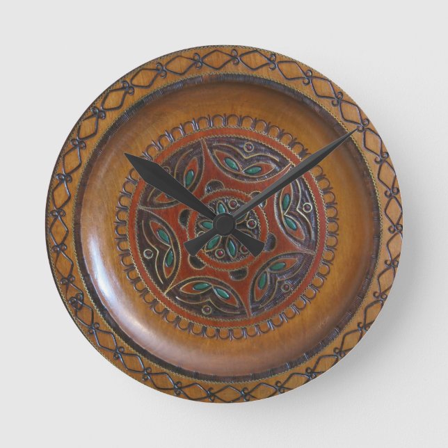 Holzpolsterung Runde Wanduhr (Vorderseite)