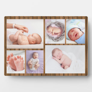Holzrahmen 6 Foto-Collage-Gitter Neugeborenes Baby Fotoplatte