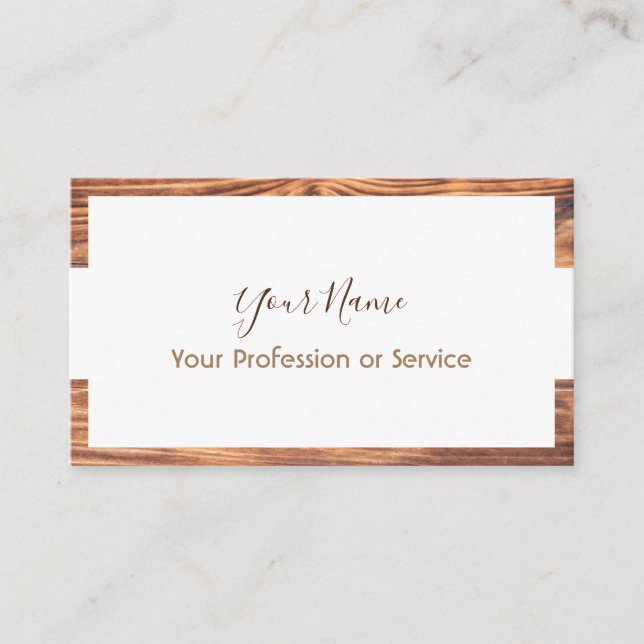 Holzrahmen für die Innenausstattung! Visitenkarte (Vorderseite)