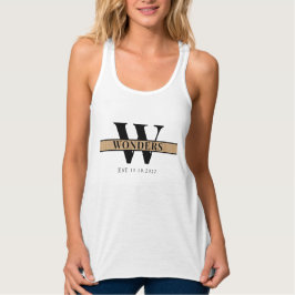 Holzrahmen mit leichter Maserung Monogramm Team Tank Top