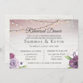 Holzreihe der Lights Peony Probe Abendessen Einladung