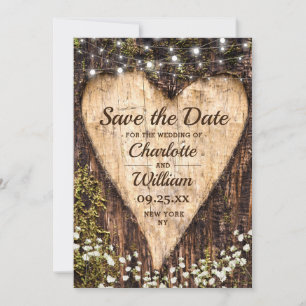 Holzrinden-Herz-Baby-Atem-Hochzeit-Save The Date Save The Date