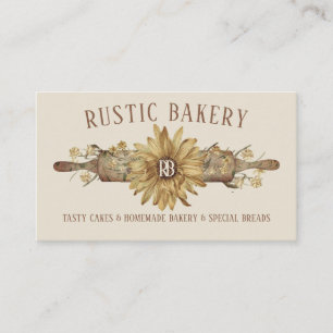 Holzrollholz Nudelholz im Retro-Look Beige Sonnenb Visitenkarte