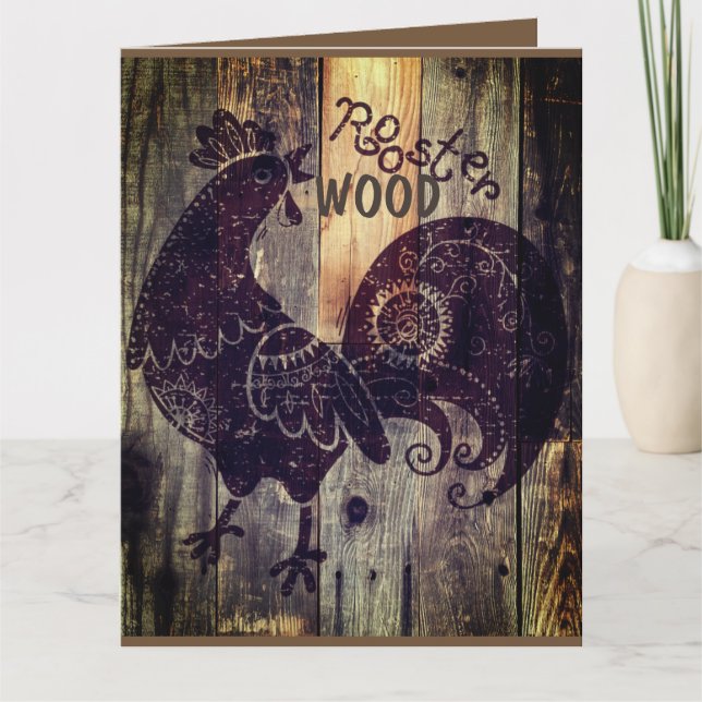 HOLZROOSTER BIRTHDAY KARTE (Vorderseite)