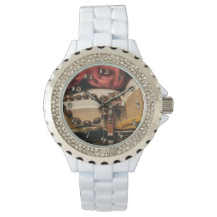 Holzrosary mit Jesus am Kreuz Armbanduhr