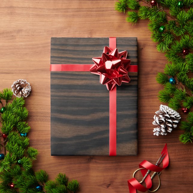 Holzrustikales Muster Geschenkpapier (Feiertagsgeschenk)