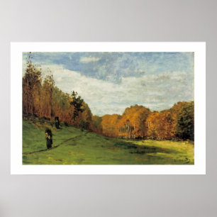 Holzsammler am Rande des Waldes Poster