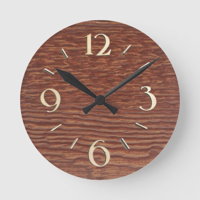 Holzschalluhr Runde Wanduhr (Vorderseite)