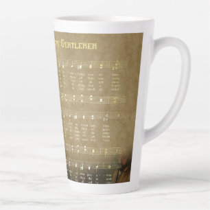 Holzschatulle mit Vintage-Weihnachtsnoten Milchtasse
