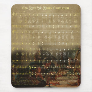 Holzschatulle mit Vintage-Weihnachtsnoten Mousepad