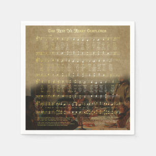 Holzschatulle mit Vintage-Weihnachtsnoten  Serviette