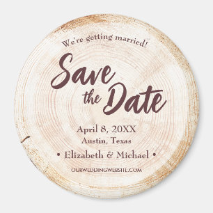 Holzscheibe Braun Custom Wedding Magnet
