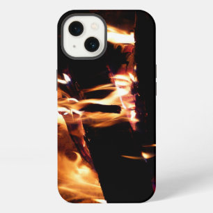 Holzscheite im Kamin Warme Feuer Fotografie iPhone 13 Hülle