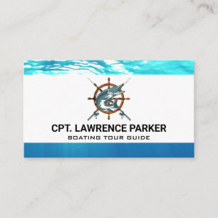 Holzschiffrad Bootfahren Fische und Polen Visitenkarte