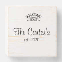 Holzschild Nachname Topographie Begrüßung Zuhause